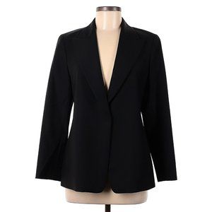 Lafayette 148 New York Wool Long Sleeve Jacket Black Sz 8P #344